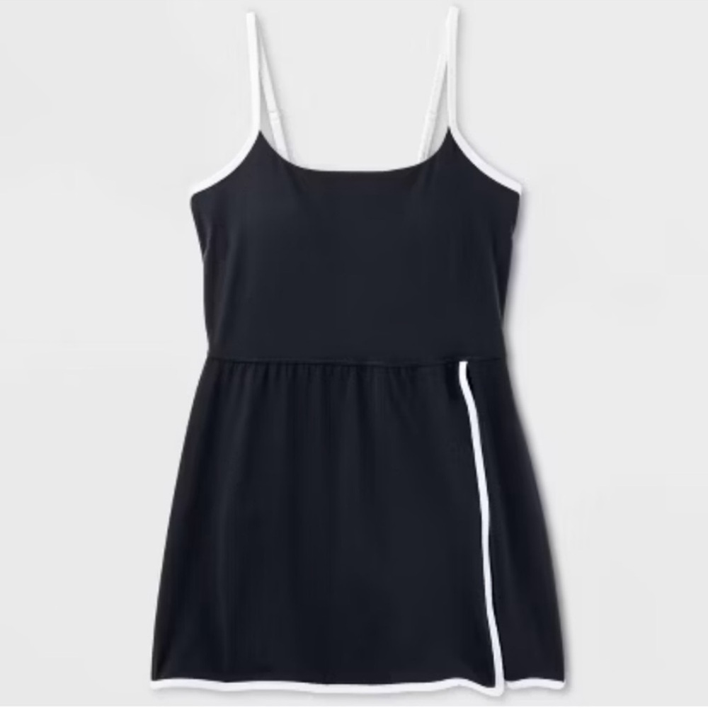 Black Dress  with skort shorts White Trim Athletic - Picture 3 of 9